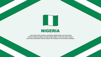 Nigeria Flag Abstract Background Design Template. Nigeria Independence Day Banner Cartoon Vector Illustration. Nigeria Template