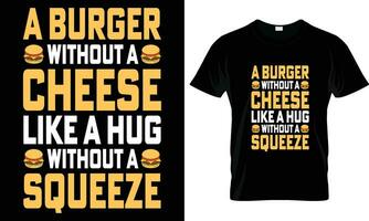 Burger t-shirt design vector graphic.