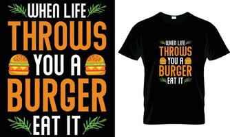 Burger t-shirt design vector graphic.