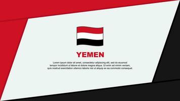 Yemen Flag Abstract Background Design Template. Yemen Independence Day Banner Cartoon Vector Illustration. Yemen Banner