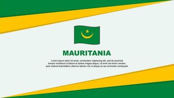 Mauritania Flag Abstract Background Design Template. Mauritania Independence Day Banner Cartoon Vector Illustration. Design