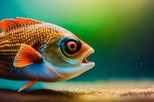 a fish with big eyes and a big mouth. AI-Generated photo