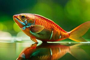 a fish is reflected in the water. AI-Generated photo