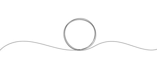 Circle line one frame art hand single shape vector zen drawn abstract round. Continuous one line circle icon stroke sketch illustration draw outline ball black circular pencil logo scribble thin ring