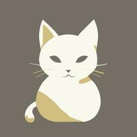Cartoon line cat, flat style vector