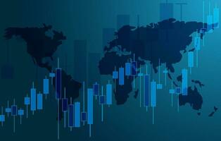 Trading background, wallpaper. Financial candlestick chart, support and resistance level chart. Charts for Forex trading vector