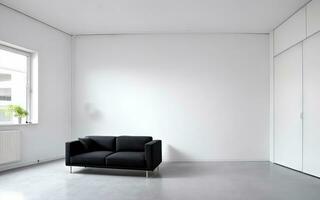 Indoor Interior Minimalism White Space Concept Background created with ai generative photo