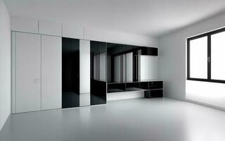 Indoor Interior Minimalism White Space Concept Background created with ai generative photo