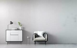 Indoor Interior Minimalism White Space Concept Background created with ai generative photo