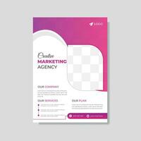 Modern corporate flyer A4 vector template for digital marketing agency, suitable for business poster layout, corporate banners, and leaflets, cover page, perfect for creative professional business.