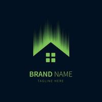 aurora house logo illustration with green color vector