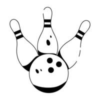 Trendy Bowling Game vector