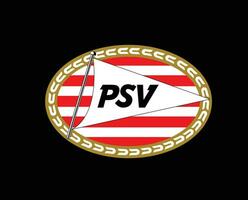 PSV Eindhoven Club Logo Symbol Netherlands Eredivisie League Football Abstract Design Vector Illustration With Black Background