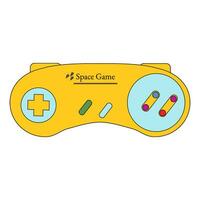 Retro joystick vintage game controller yellow vector