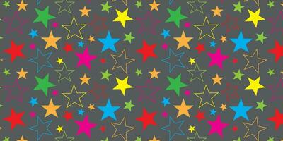 fun colorful star pattern. Collection of creative abstract art backgrounds for children or festive celebration designs. Simple childish doodle wallpaper print texture bundle. vector