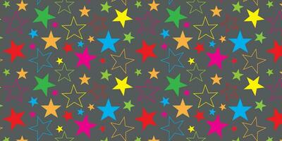 fun colorful star pattern. Collection of creative abstract art backgrounds for children or festive celebration designs. Simple childish doodle wallpaper print texture bundle. vector