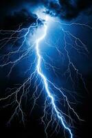 Electricity Charges the Sky with Lightning and Thunder on a Dark Night photo