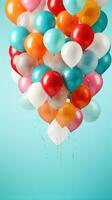 Colorful balloon frame with space for text photo