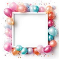 Colorful balloon frame with space for text photo