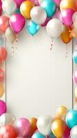 Colorful balloon frame with space for text photo