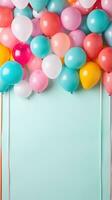 Colorful balloon frame with space for text photo