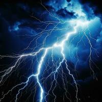 Electricity Charges the Sky with Lightning and Thunder on a Dark Night photo