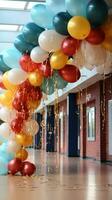 Elegant black and gold balloon arrangement photo