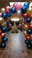 Elegant black and gold balloon arrangement photo