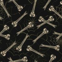 Halloween simple pattern with half broken off bone vector