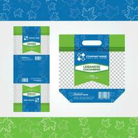 Template design for plastic packaging of lebanese cucumber vegetable product and label. vector