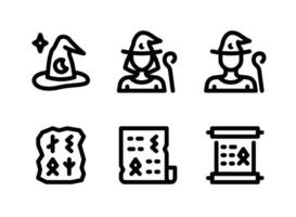 Simple Set of Celestial and Witchcraft Vector Line Icons