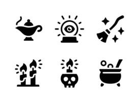 Simple Set of Celestial and Witchcraft Vector Solid Icons