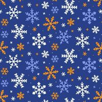 Christmas, new year seamless pattern, snowflakes line illustration. Vector icons of winter holidays, cold season snowfall. Celebration party repeated background.