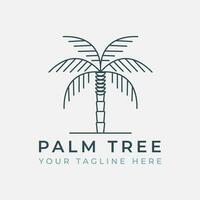 palm tree line art minimalist logo vector template illustration design. date tree logo