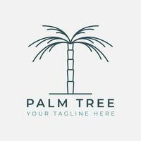 palm tree line art logo vector template illustration design. date tree logo