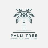 date tree line art logo vector template illustration design. date tree logo