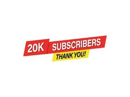 20k suscriptores gracias usted vector transparente