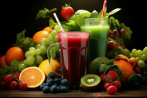 Experience a fusion of natures bounty in our wholesome smoothies AI Generated photo