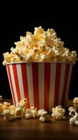 Full popcorn bucket AI Generated photo