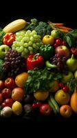 Group of different fruit and vegetables AI Generated photo