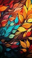 Abstract background with leaf and floral ornaments, colorful and vivid AI Generated photo
