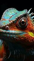 Kaleidoscopic lizard in closeup AI Generated photo