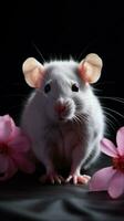 Pet rat with cute pink paws AI Generated photo