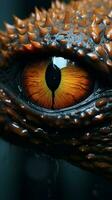 Reptilian eye in macro detail AI Generated photo