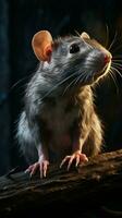 Domesticated rat with curious nature AI Generated photo