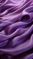 Majestic Purple Fabric Waves Vertical Mobile Wallpaper AI Generated photo