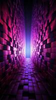Abstract Purple and pink Led wall background Vertical Mobile Wallpaper AI Generated photo