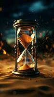 Sands of Time in Glowing Hourglass Vertical Mobile Wallpaper AI Generated photo