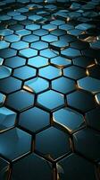 Tech Hexagon Pattern with Intersecting Lines and Shapes Vertical Mobile Wallpaper AI Generated photo