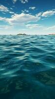 Tranquil blue water surface with empty space Vertical Mobile Wallpaper AI Generated photo